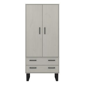 Casa Taylor 2 Door 2 Drawer Wardrobe, Grey