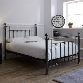 Casa Aster Bed Frame, Double, Black Chrome