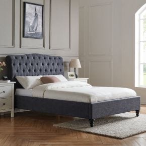 Casa Gerbera Bed Frame, Single, Dark Grey