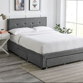 Casa Holly Bed Frame, Double, Grey
