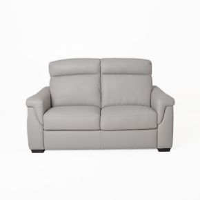 Italia Living Adriano 2 Seater Leather Sofa, Light Grey