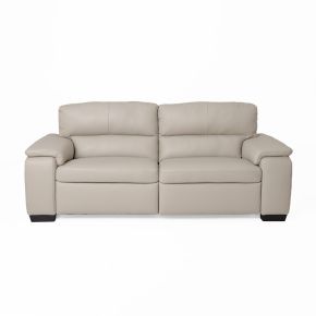 Italia Living Grado Large Double Leather Recliner Sofa, Cream