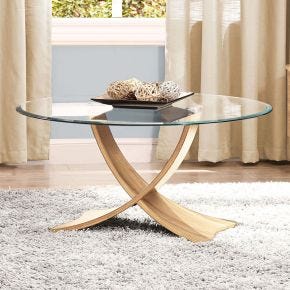 Jual Siena Glass Coffee Table, Oak