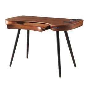 Jual San Francisco Smart Office Glass Top Desk, Walnut