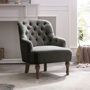 Casa Rosa Fabric Accent Chair, Antheia Charcoal