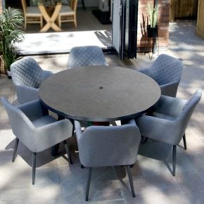 Supremo Mirfield 6 Seater Garden Dining Set, Grey