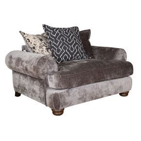 Casa Tetbury Pillow Back Fabric Snuggler Armchair, Grey
