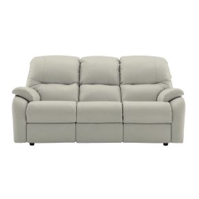 G Plan Mistral 3 Seater Small Leather Sofa, Husk Alabaster