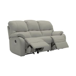 G Plan Mistral Small 3 Seater Double Power Recliner Leather Sofa, Husk Alabaster