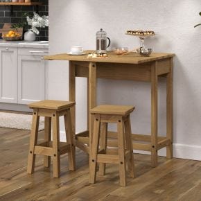 Casa Connor Breakfast Drop Leaf Table & 2 Stools Set