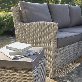 Kettler Palma Mini Corner Garden Lounge Set, White Wash