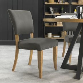 Casa Finsbury Upholstered Dining Chair, Dark Grey
