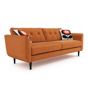 Orla Kiely Linden Large Velvet Sofa, Bandon Orange