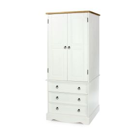 Casa Connor 2 Door 3 Drawer Wardrobe, White