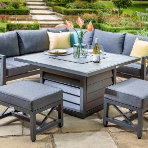 Hartman Sorrento Garden Corner Firepit Set, Grey