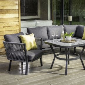 Hartman Dubai Garden Square Casual Corner Set, Slate Grey