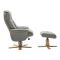 Casa Trento Manual Recliner Faux Leather Swivel Chair & Footstool, Grey