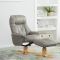 Casa Trento Manual Recliner Faux Leather Swivel Chair & Footstool, Grey