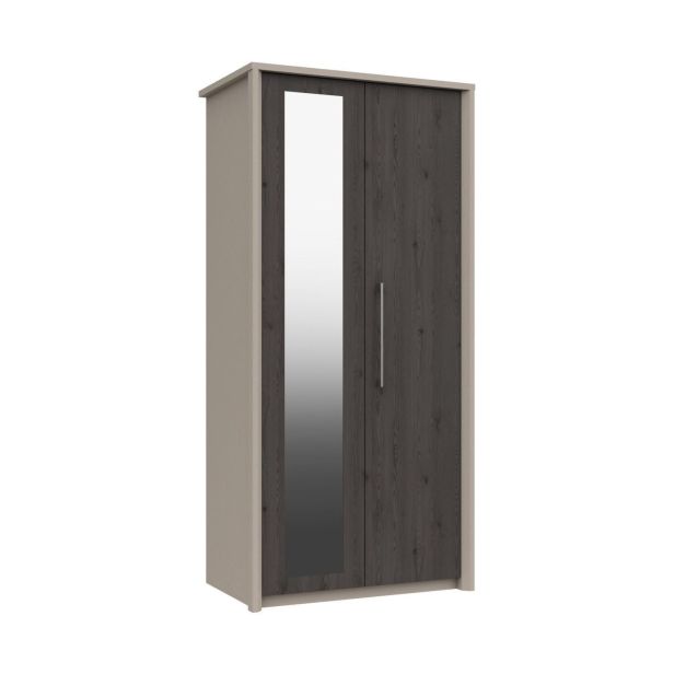 Casa Lyon 2 Door Mirrored Wardrobe, Anthracite