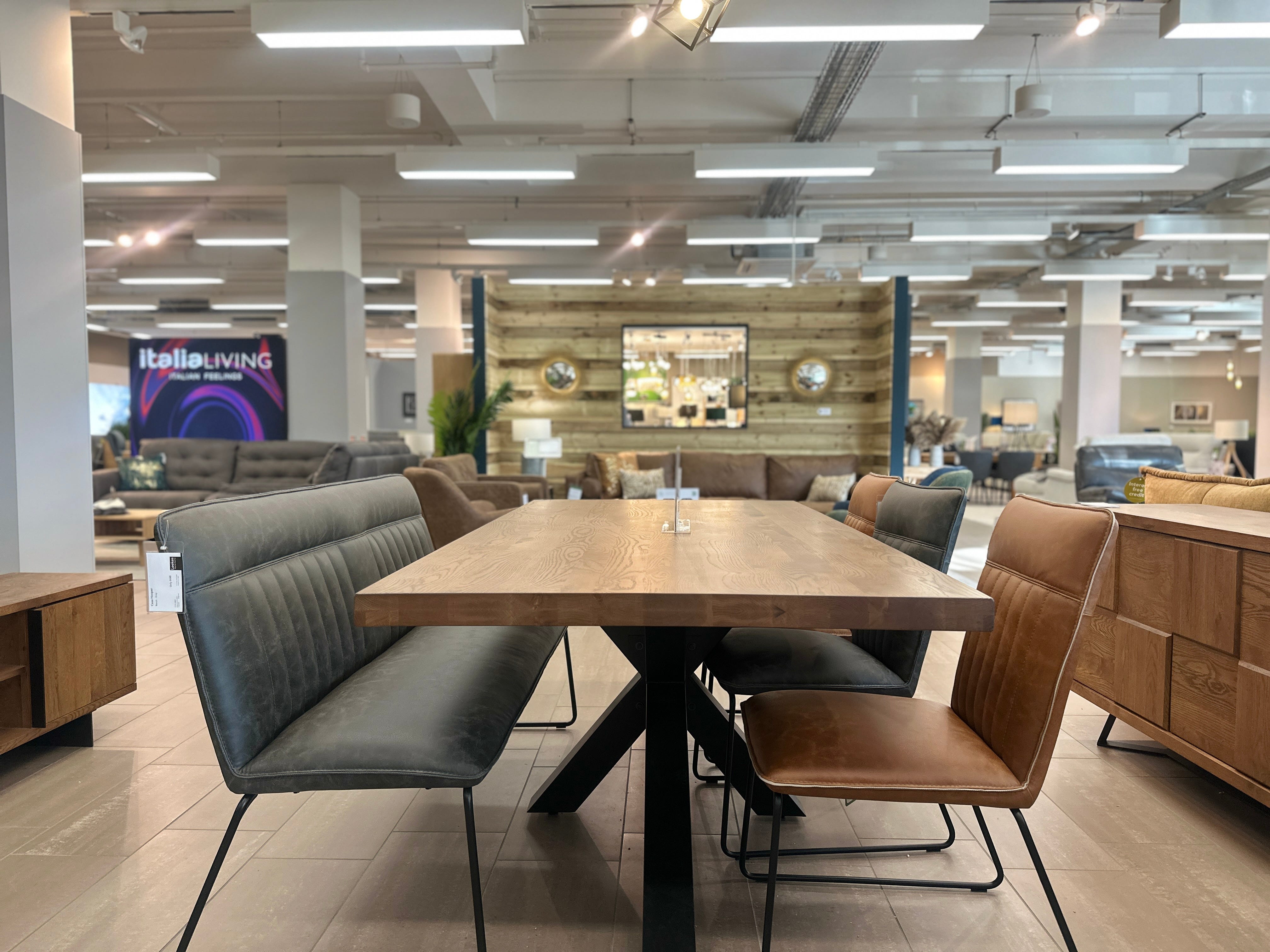Furniture display in Leekes Bilston store